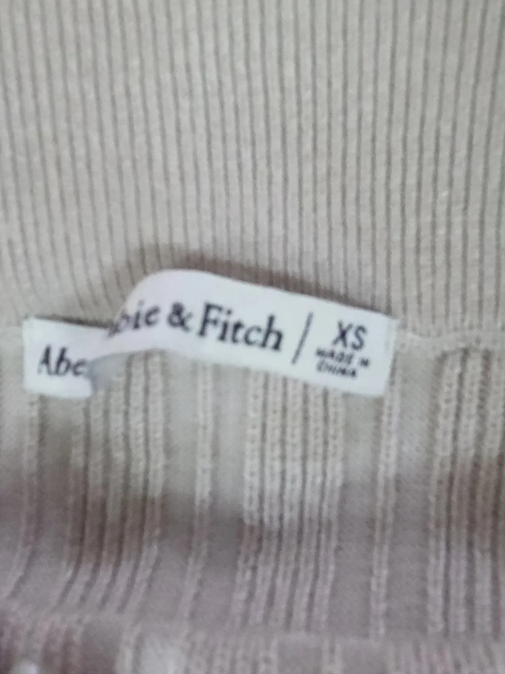 Abercrombie & Fitch Cream Ribbed Maxi Skirt with Side Slit Sz XS High Waist
